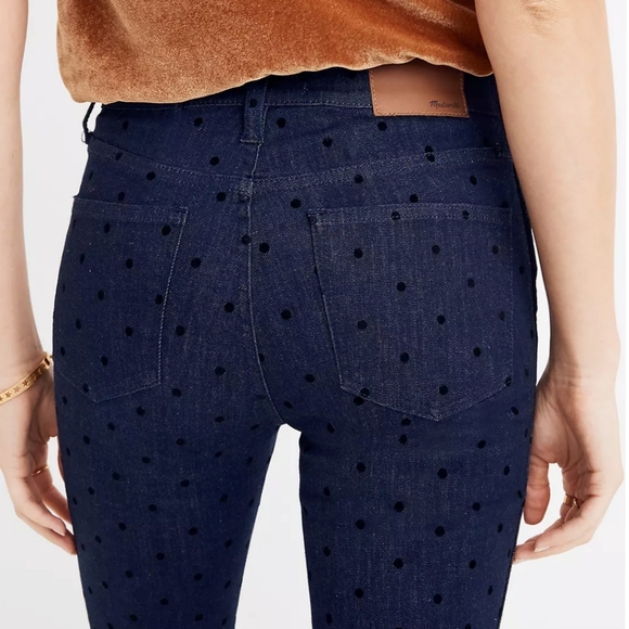 MADEWELL 9" High-Rise Skinny Jeans Flocked Dots Edition Size 29 - Picture 4 of 16